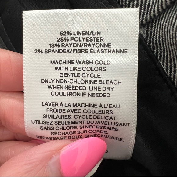 Express Gray Ankle High Rise Belted Paper Bag Linen Pants Size 8 Regular - Picture 7 of 7